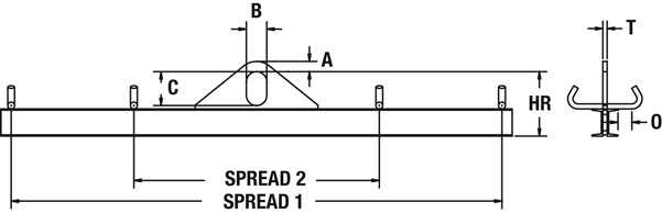 Model 18 Specification Drawing Fixed Twin Basket Sling